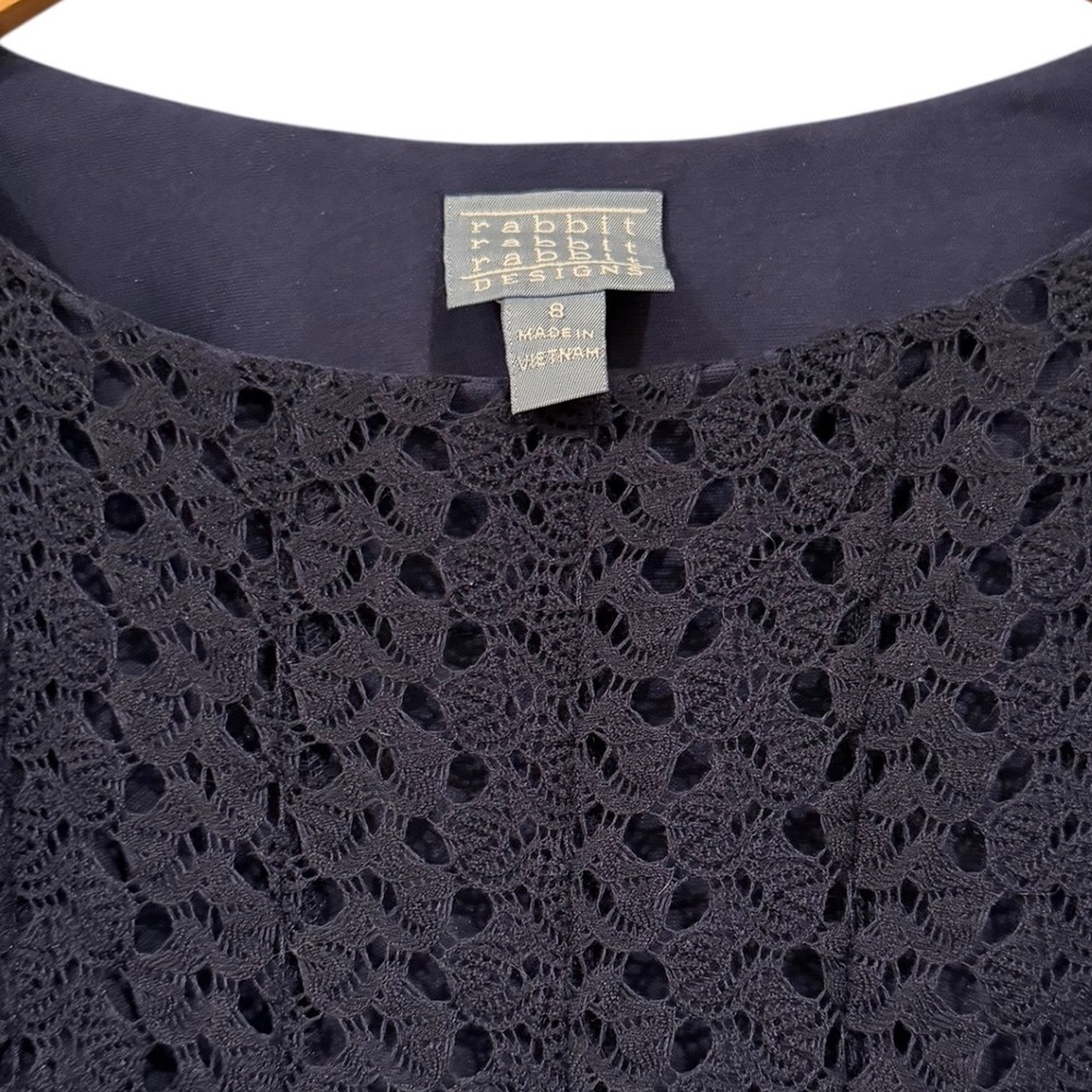 Rabbit Rabbit Rabbit Designs Boho Chic Lace Bell Sleeve Fit Flare Midi Dress 8 - Picture 3 of 4